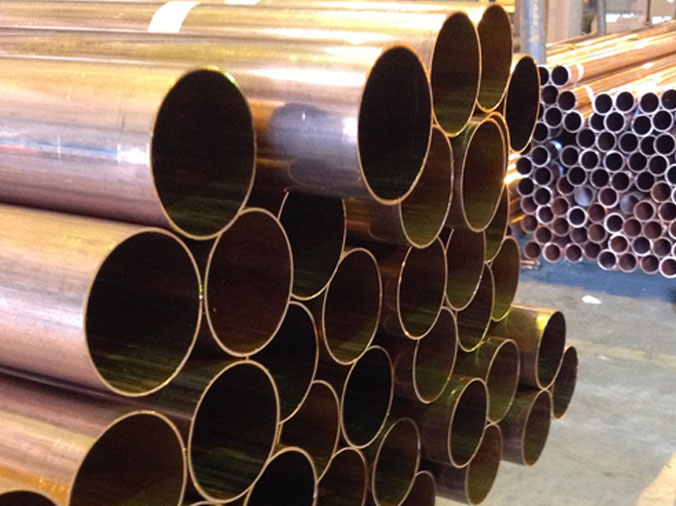 Stacks of copper plumbing pipes at Pestan Plumbing, Heating & Industrial Supply in Pittsburgh PA